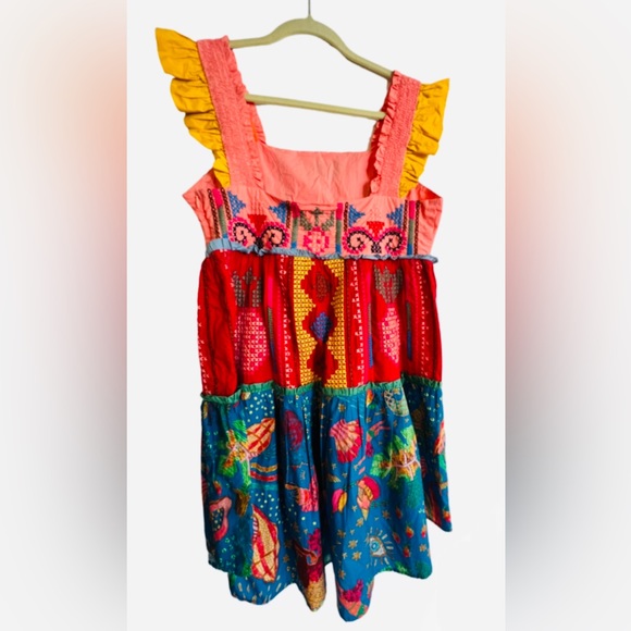 NWT embroidered Farm Rio mini dress size M - Picture 3 of 6